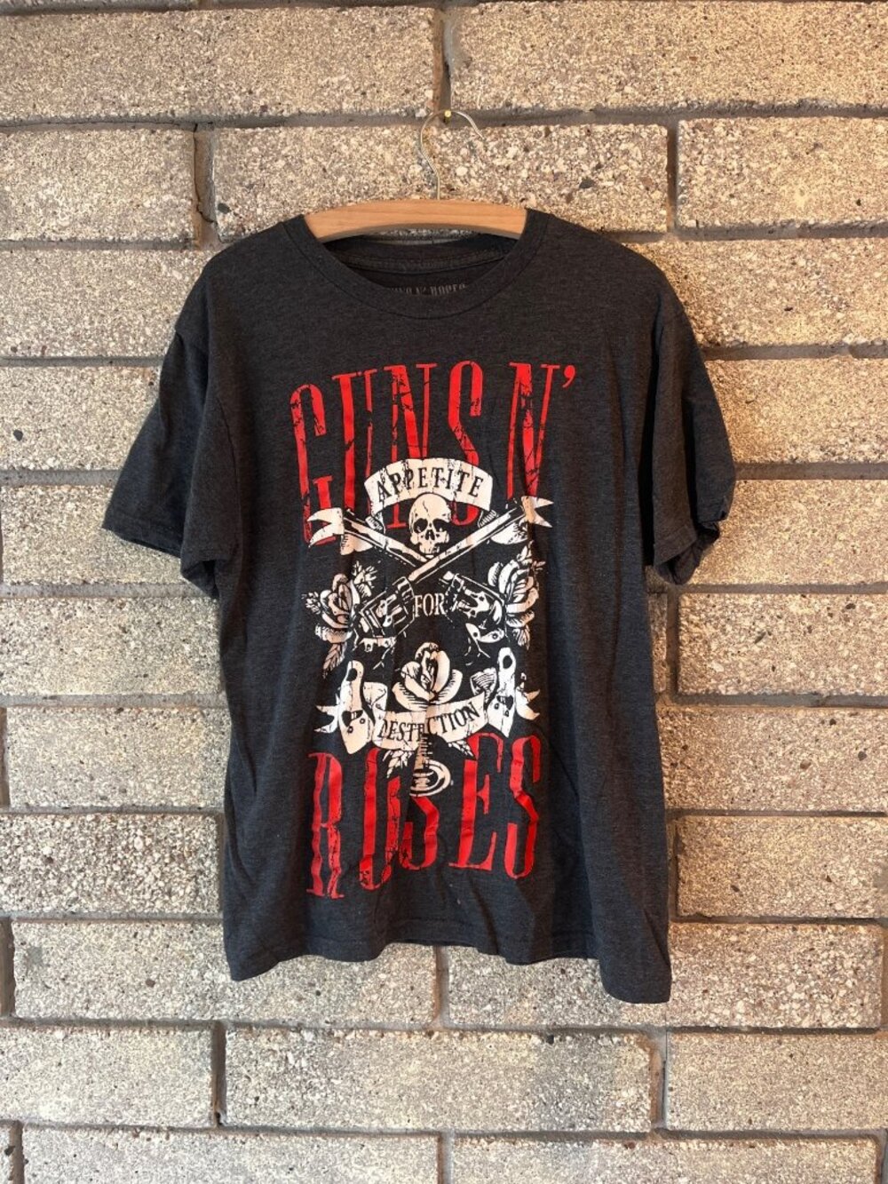 Guns N Roses Graphic Tee Appetite For Destruction Album Art Charcoal Heather Ban